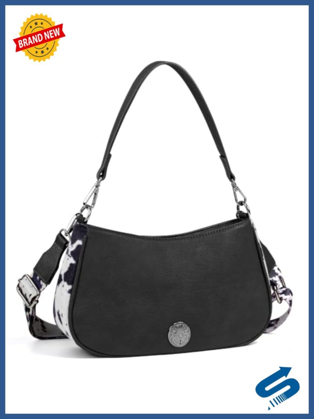 Faux Leather Western Hobo Shoulder Bag Crossbody Purse